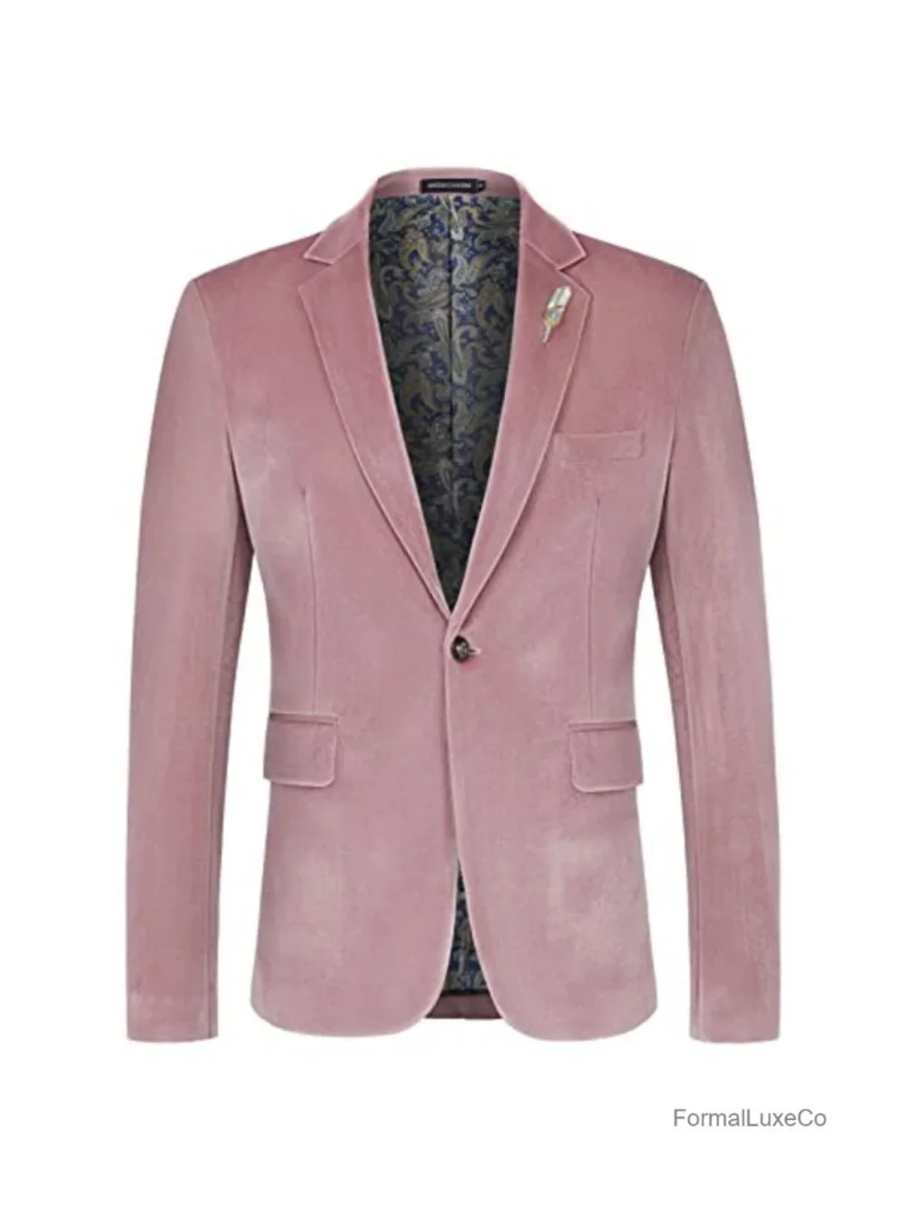 Velvet Slim Fit One Button Blazer Sport Coat Tuxedo Jacket Prom Wedding